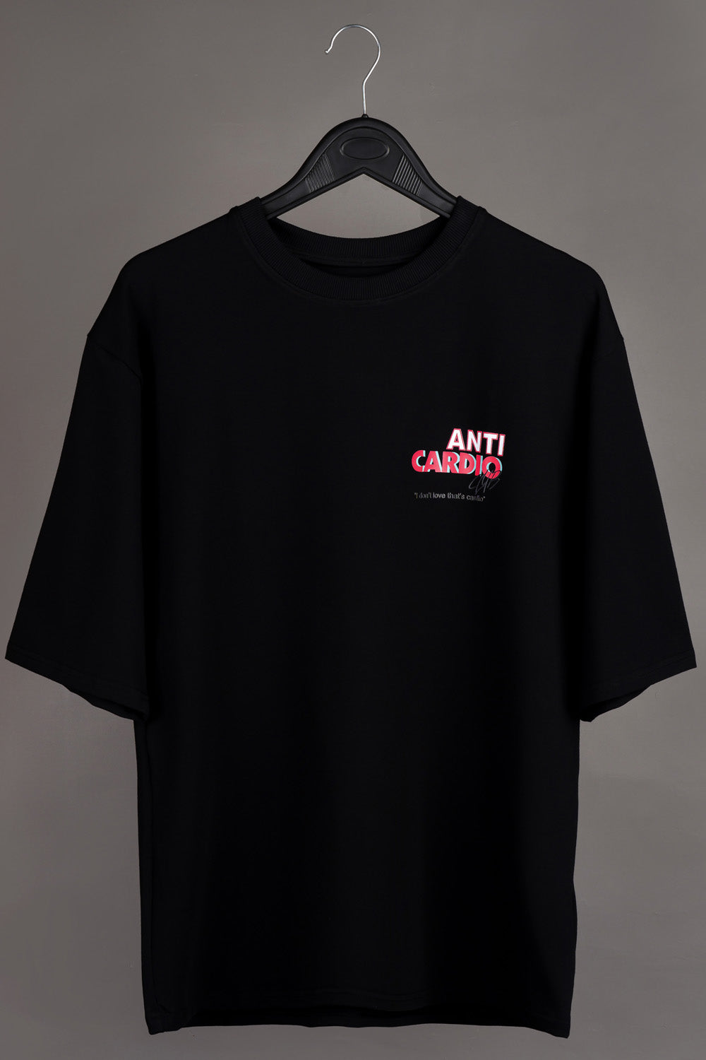 Anti cardio club print over-sized t-shirt