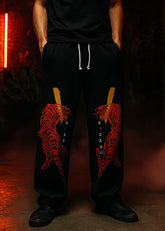 AISTHETIKOS “BiGAKU Tiger” Joggers – Black Straight Fit Streetwear Pants