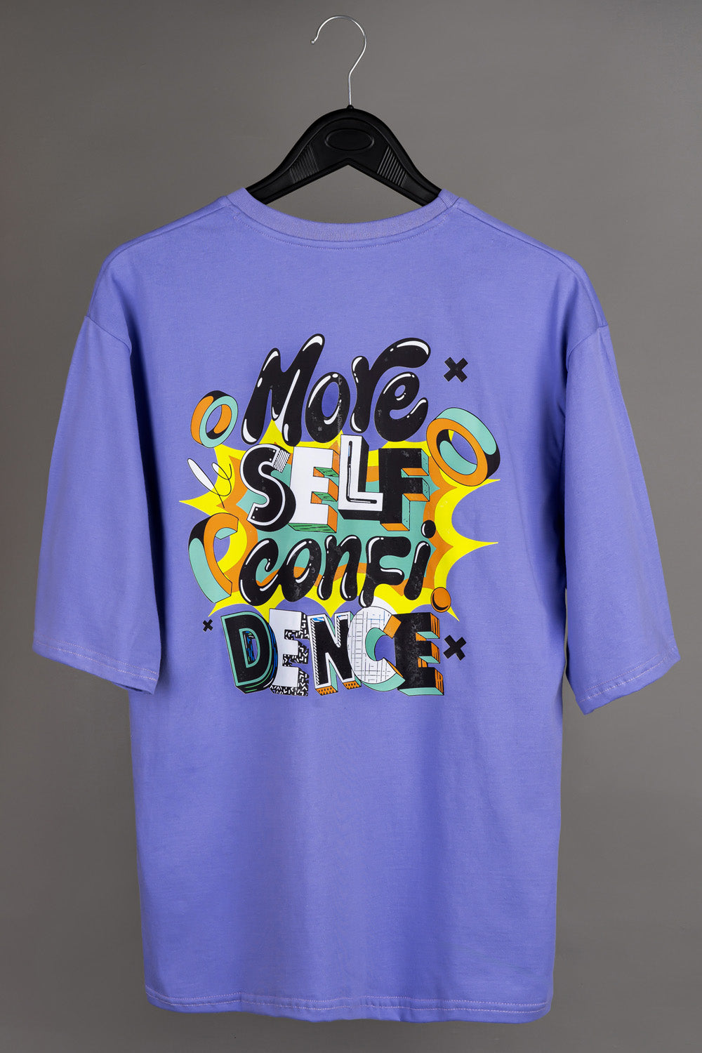 More self confidence print over-sized t-shirt