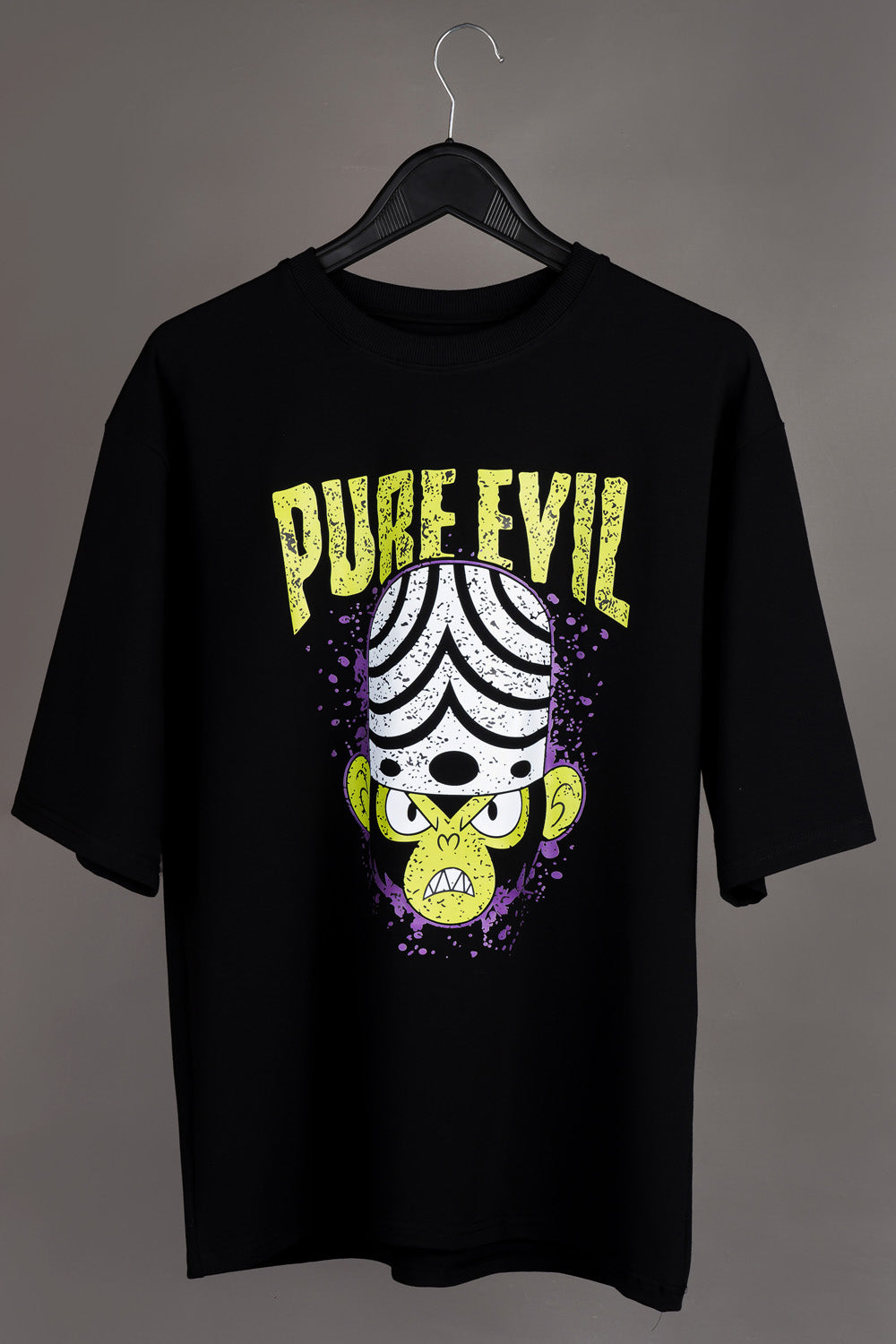 Pure evil print over-sized t-shirt