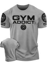 "Iron Addict" Funny Motivational Workout Gym T-Shirt for Men