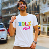 Holi haii T-shirt in White ( Unisex )