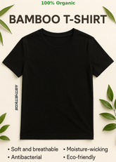 Essentia Bamboo T-Shirt – Black | Unisex | 100% Organic Fabric