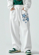"Starry Drift Joggers" | Men's Casual Sweatpants with Front Tie, Pockets, and Star Print