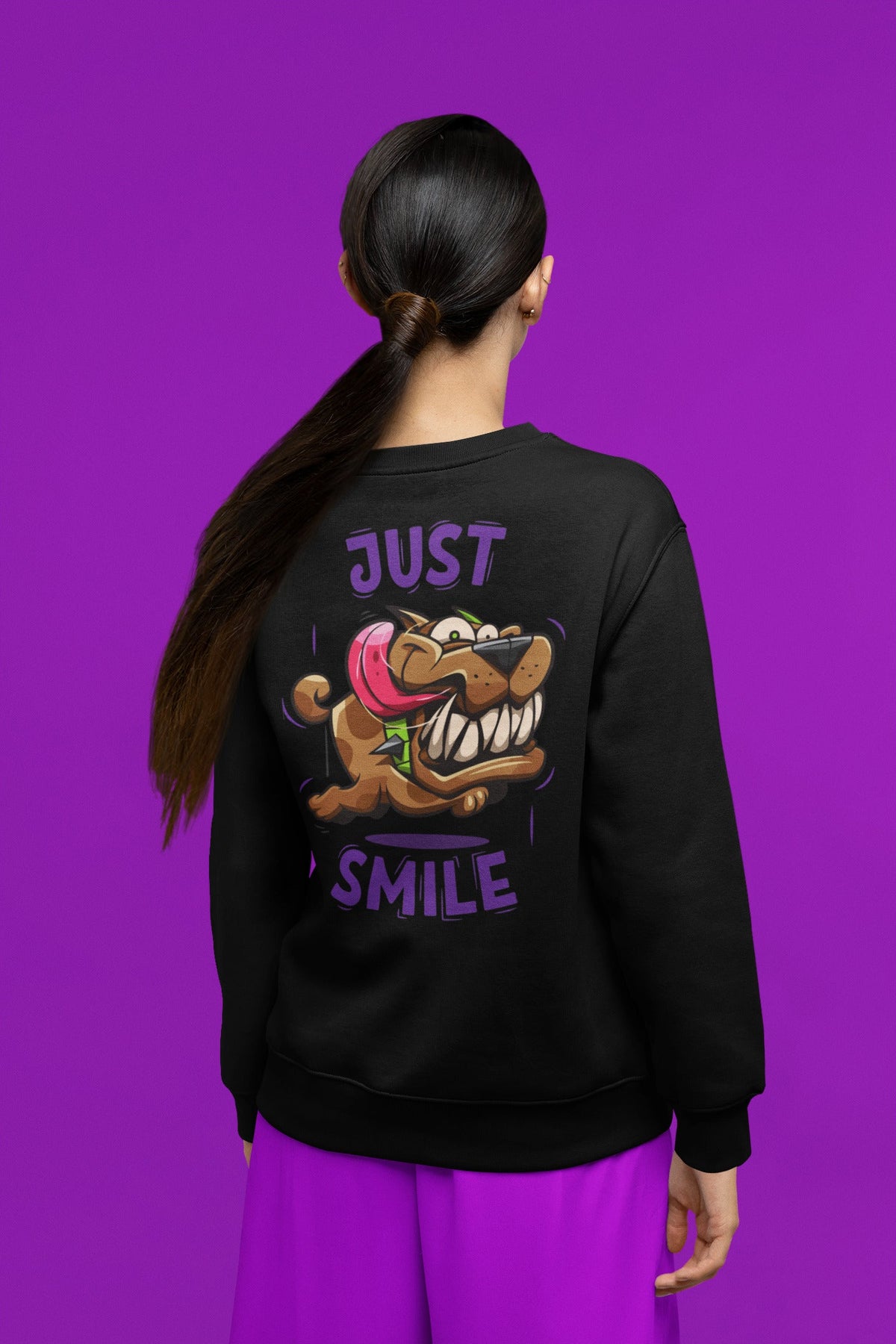 Just Smile Relaxed Fit Sweatshirt For Women