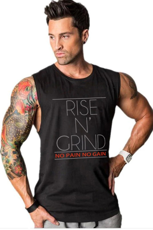 Rise N Grind Gym Drop Arm Tank(White)