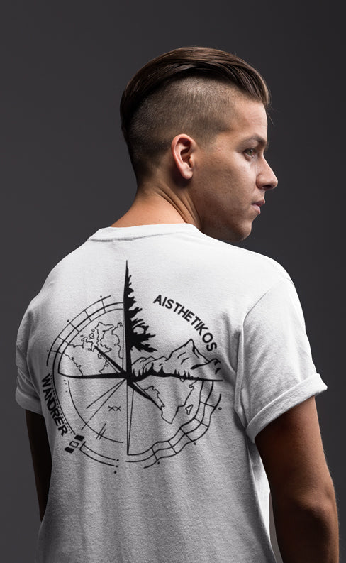 Aisthetikos Wanderer Compass T-shirt (White)