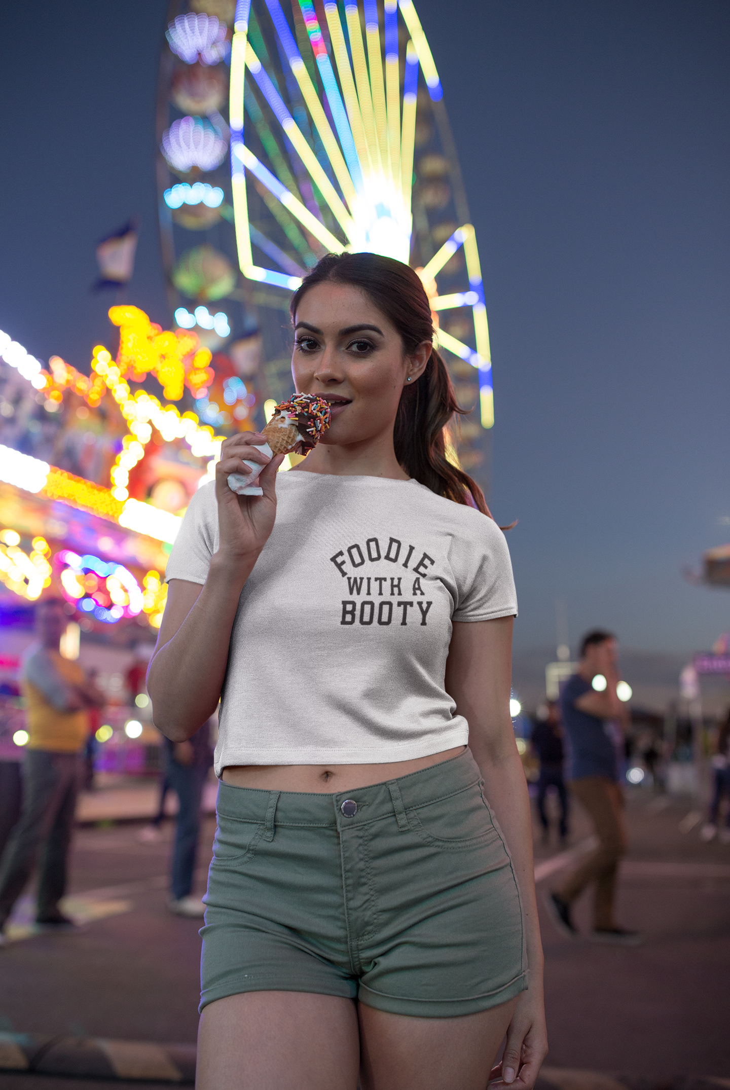 Foodie with a booty Crop Top