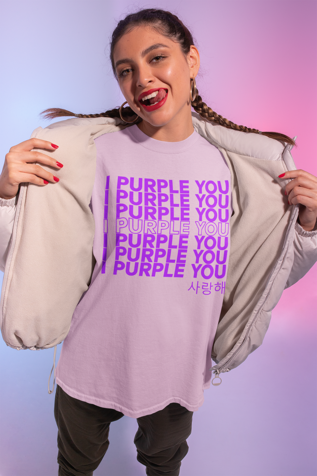 BTS I purple you 사랑해 Oversized T-shirt