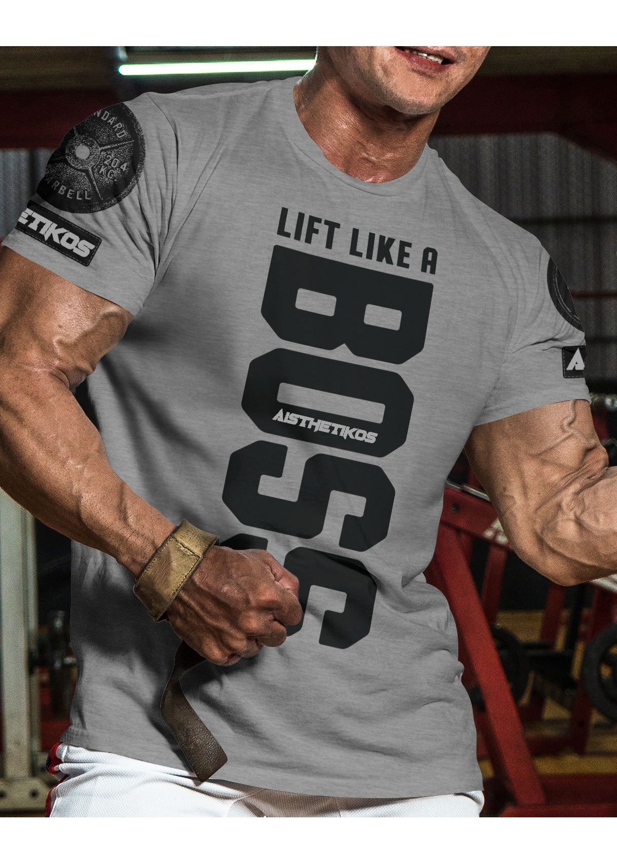 Lift Like A Boss Funny Motivational Workout Gym T-Shirt for Men