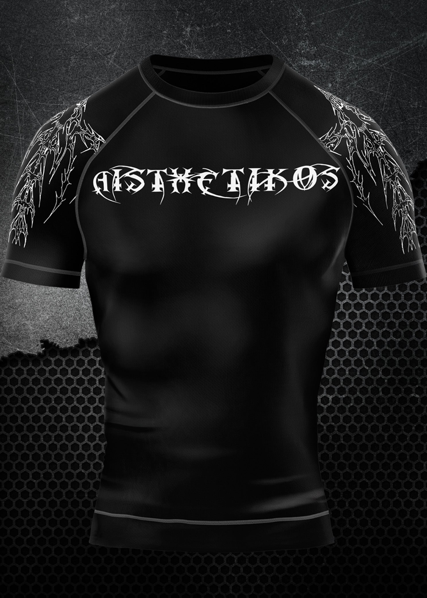 AISTHETIKOS “Dragon Slayer” Compression Tee – Blackout Edition