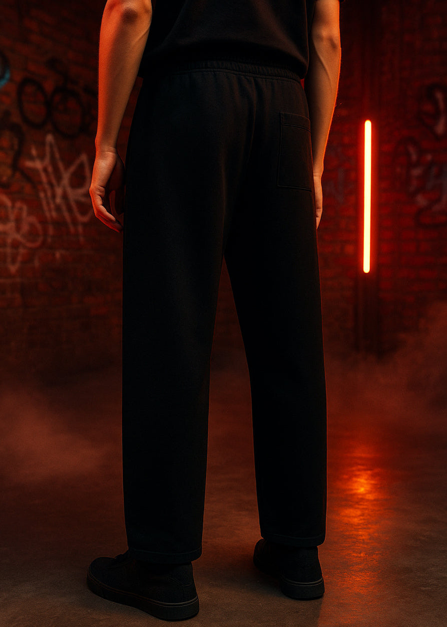 AISTHETIKOS “BiGAKU Tiger” Joggers – Black Straight Fit Streetwear Pants