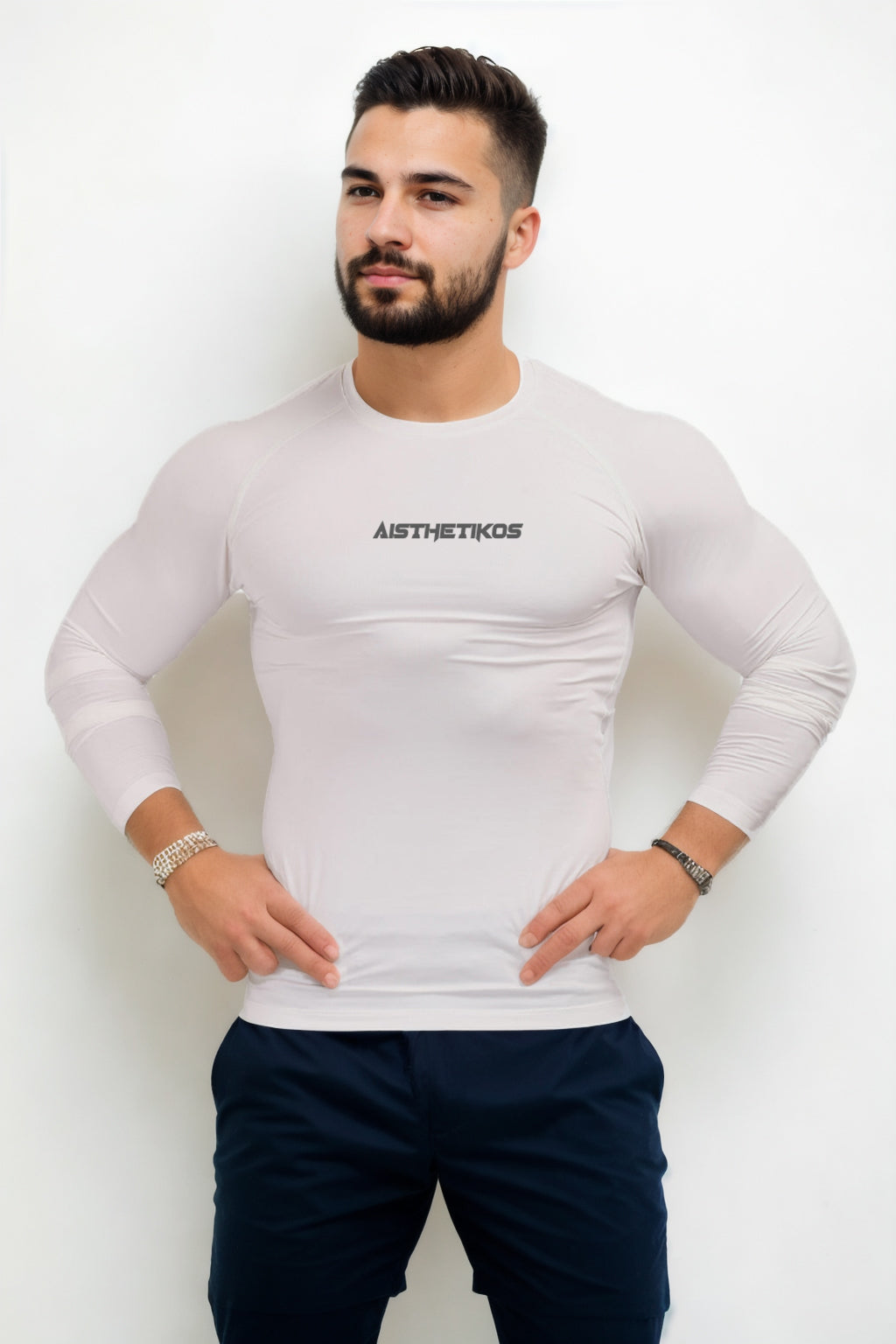 White Compression T-shirt Full Sleeves