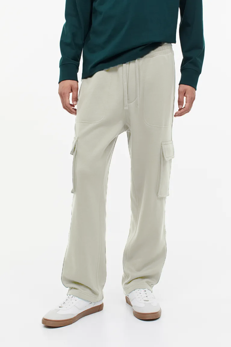 Relaxed Fit Cargo joggers For Men Off white