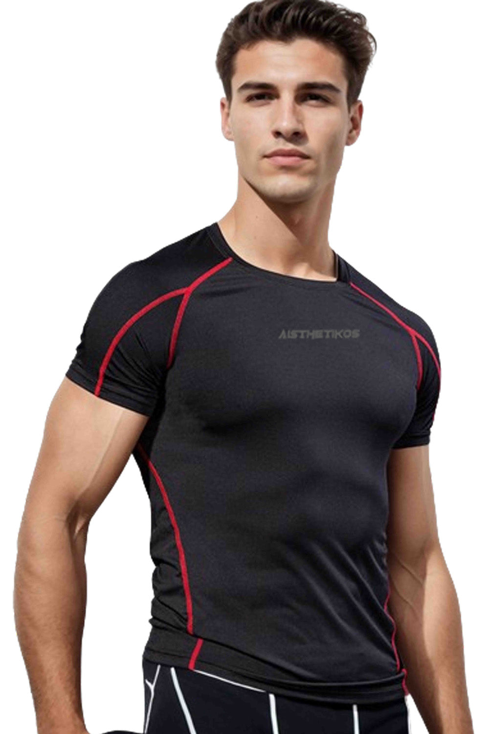 Red Style line Compression T-shirt