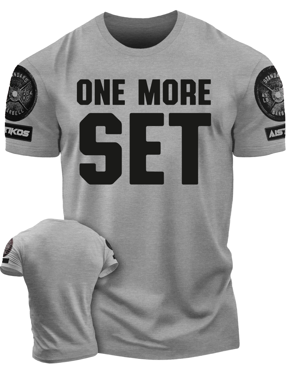 "One More Set" Funny Motivational Workout Gym T-Shirt for Men