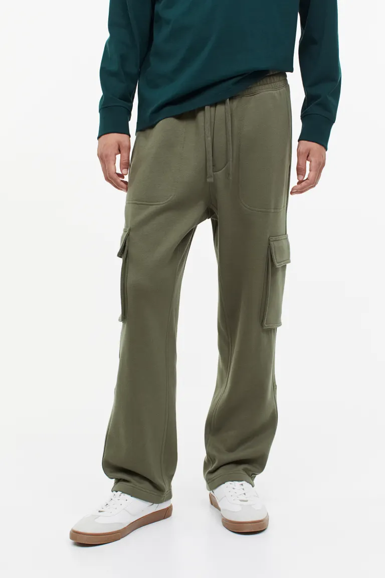 Relaxed Fit Cargo joggers For Men Off white