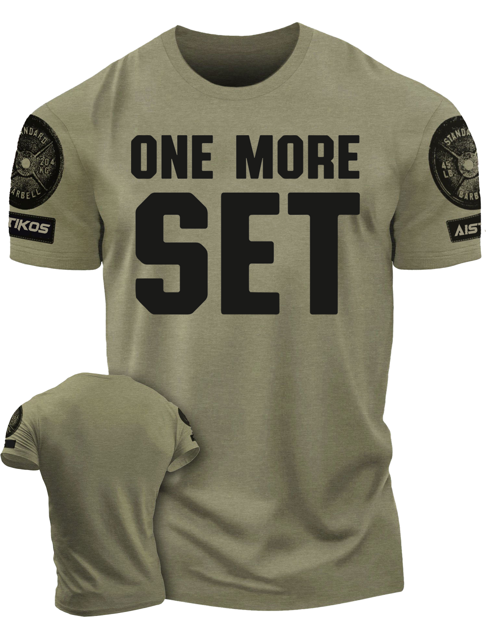 "One More Set" Funny Motivational Workout Gym T-Shirt for Men