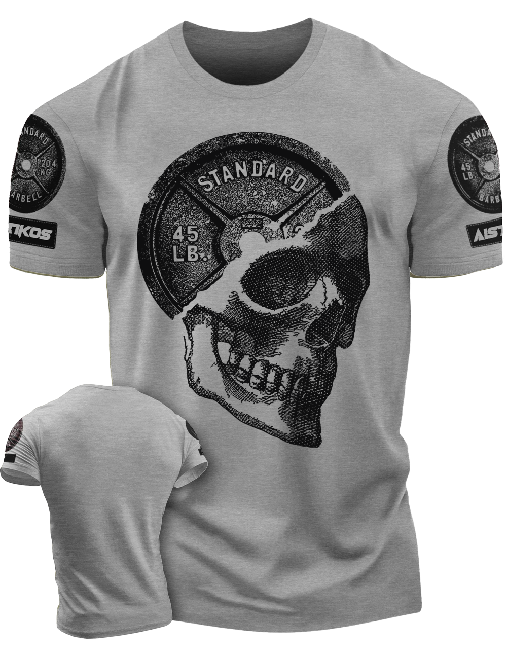 "Skullplate" Funny Motivational Workout T-Shirt for Men