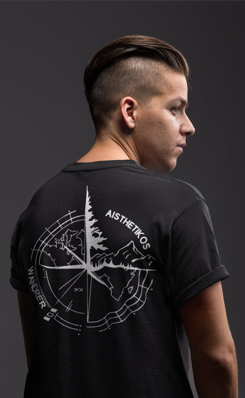 Aisthetikos Wanderer Compass T-shirt (Black)