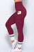 Angle Sock Wine Leggings With Pockets