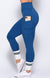 Angle Sock Blue Leggings With Pockets