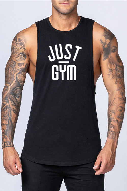 Just Gym Drop Arm Tank(Black)