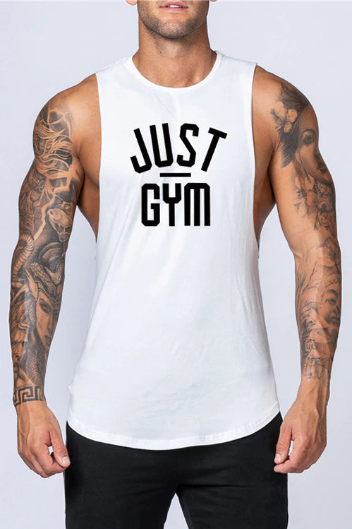 Just Gym Drop Arm Tank(White)
